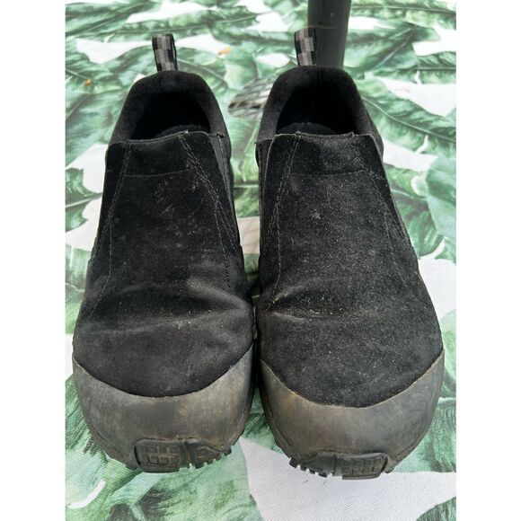 Merrell Black Suede Leather Mocs Slip On Shoes - Picture 2 of 7